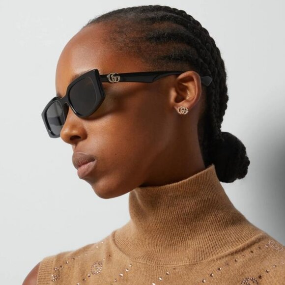 Gucci Women Sunglasses Black Grey Geometric GG1535S 001 BRAND NEW - Picture 10 of 10